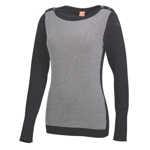 puma black and white sweater